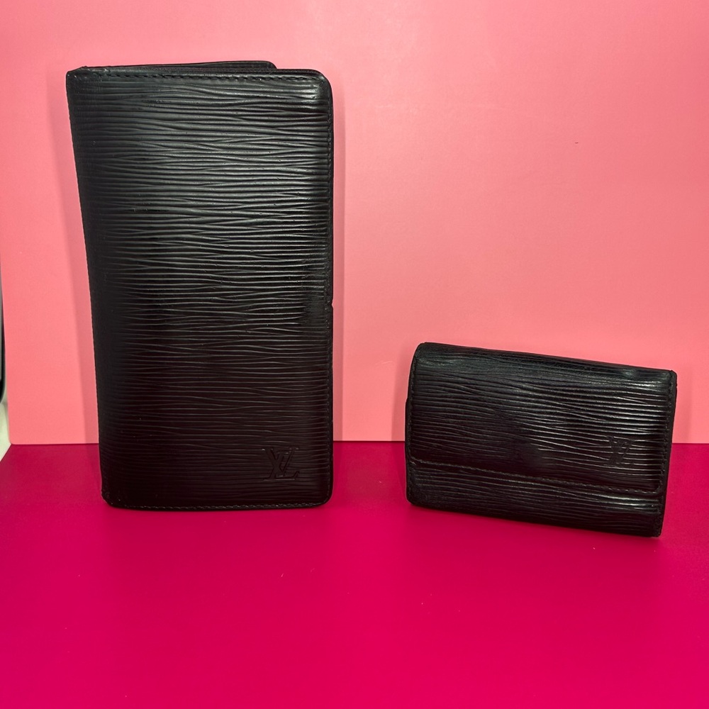 LV Bundle- Louis Vuitton Epei Black Long Wallet and Key Holder